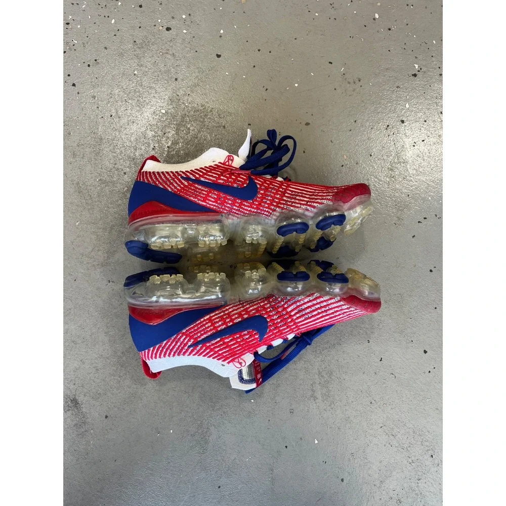 Nike Air Vapormax Flyknit 3 USA Sneakers Mens 9 Red White Blue CW5585-100
